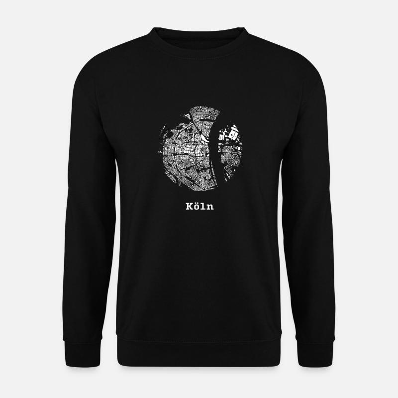 Köln mit Kartenauschnitt - Unisex Pullover - Schwarz