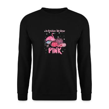 En octobre, nous portons du rose - Sweat-shirt Unisexe - noir - Devant - Alina (178cm) & Michal (187cm)