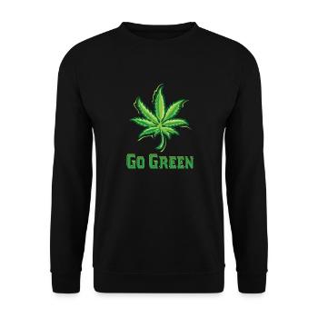 Go Green Legalize Marijuana - Unisex Sweatshirt - black - Front - Alina (178cm) & Michal (187cm)