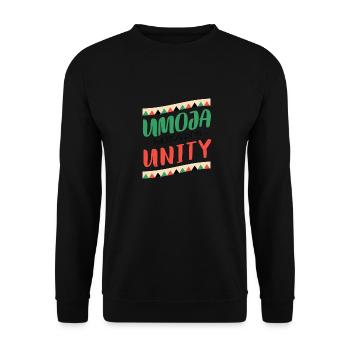 Kwanzaa USA African American Festival Celebration Saying - Unisex Sweatshirt - black - Front - Alina (178cm) & Michal (187cm)