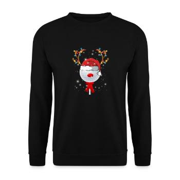 Balle de golf de Noël - Sweat-shirt Unisexe - noir - Devant - Alina (178cm) & Michal (187cm)