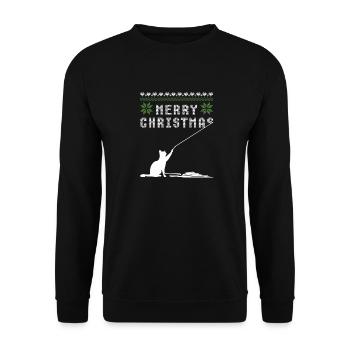 Joyeux noël chat laid pull - Sweat-shirt Unisexe - noir - Devant - Alina (178cm) & Michal (187cm)