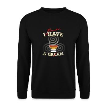 Dram witziger Whisky Spruch - Unisex Pullover - Schwarz - Vorne - Alina (178cm) & Michal (187cm)