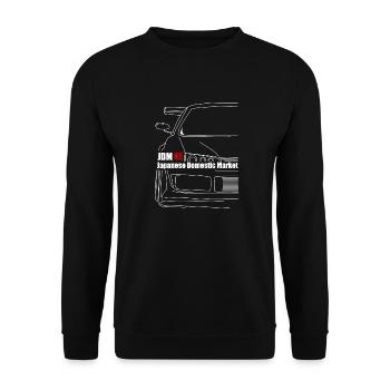 jdm with silhouette - Unisex Sweatshirt - black - Front - Alina (178cm) & Michal (187cm)