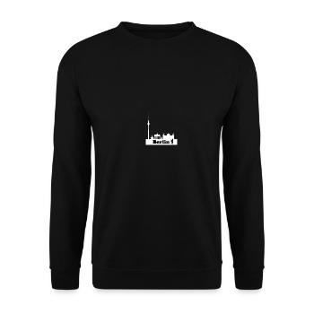 Berlin white + sights + Berlin bear - Unisex Sweatshirt - black - Front - Alina (178cm) & Michal (187cm)
