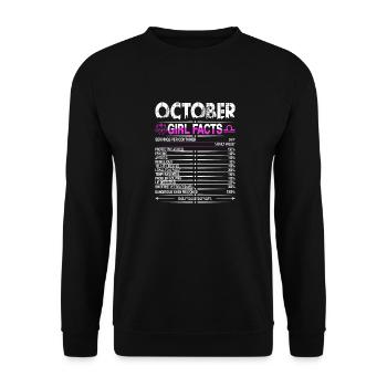 Oktober Waage Mädchen Fakten - Unisex Pullover - Schwarz - Vorne - Alina (178cm) & Michal (187cm)