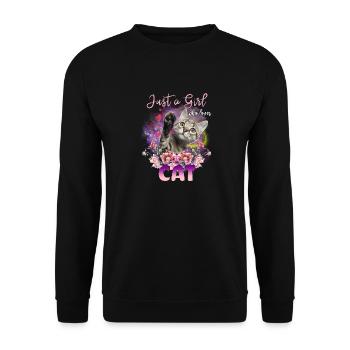 Juste une fille qui aime les chats - Sweat-shirt Unisexe - noir - Devant - Alina (178cm) & Michal (187cm)