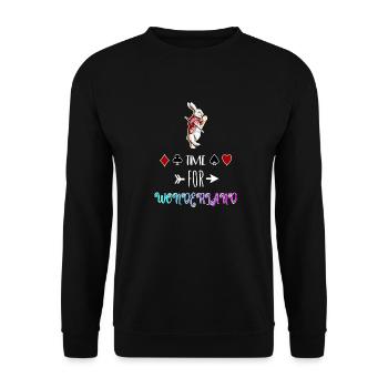 Time for Wonderland - Unisex Sweatshirt - black - Front - Alina (178cm) & Michal (187cm)