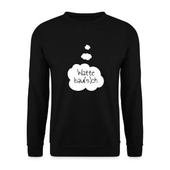 Wattebau(s)ch Bauch - Unisex Pullover - Schwarz - Vorne - Alina (178cm) & Michal (187cm)