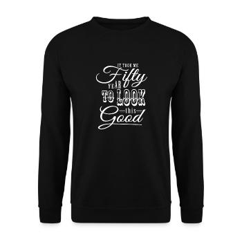 50th birthday - Unisex Sweatshirt - black - Front - Alina (178cm) & Michal (187cm)