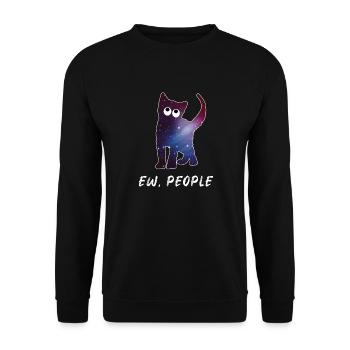 Ew People Cat Funny Cat Owner Idée cadeau - Sweat-shirt Unisexe - noir - Devant - Alina (178cm) & Michal (187cm)