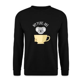 My Puns Are Koala Tea Funny And Cute Koala Bear - Unisex Sweatshirt - black - Front - Alina (178cm) & Michal (187cm)