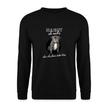 Nagut ich machs aber ich schaue dabei böse white - Unisex Pullover - Schwarz - Vorne - Alina (178cm) & Michal (187cm)