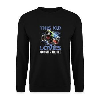 Ce gamin aime les camions Monster - Sweat-shirt Unisexe - noir - Devant - Alina (178cm) & Michal (187cm)