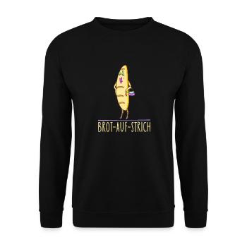 Sexy Brot auf Strich b - Unisex Pullover - Schwarz - Vorne - Alina (178cm) & Michal (187cm)