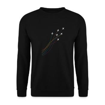 Arc-en-ciel Avions pilotes - Sweat-shirt Unisexe - noir - Devant - Alina (178cm) & Michal (187cm)