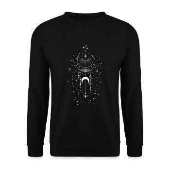 Mond mystisch Okkultismus - Unisex Pullover - Schwarz - Vorne - Alina (178cm) & Michal (187cm)