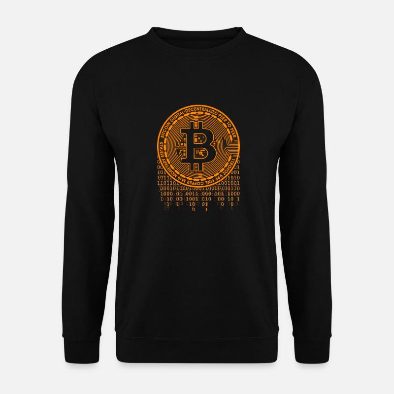 Bitcoin Logo Binärcode - Unisex Pullover - Schwarz