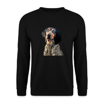 Chien courant suisse - Sweat-shirt Unisexe - noir - Devant - Alina (178cm) & Michal (187cm)
