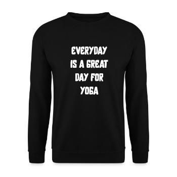 yoga sport fitness happines Englisch qoutes - Unisex Pullover - Schwarz - Vorne - Alina (178cm) & Michal (187cm)