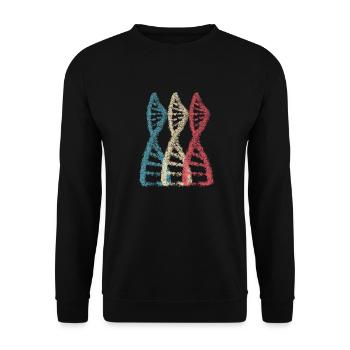 Wissenschaft Biologie art DNA Genetik Motiv 1 - Unisex Pullover - Schwarz - Vorne - Alina (178cm) & Michal (187cm)