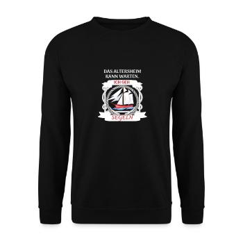Segeln Segler Boot Segelboot Herren Rente - Unisex Pullover - Schwarz - Vorne - Alina (178cm) & Michal (187cm)