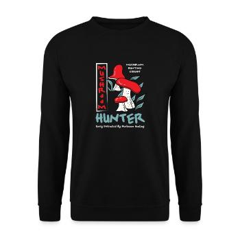 Mushroom Hunting Shiitake Vegetables Nature - Unisex Sweatshirt - black - Front - Alina (178cm) & Michal (187cm)