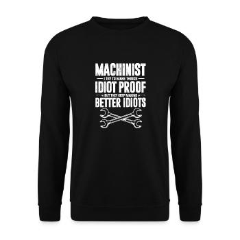 Rendre les choses idiotes à l’épreuve mais ils continuent à faire - Sweat-shirt Unisexe - noir - Devant - Alina (178cm) & Michal (187cm)