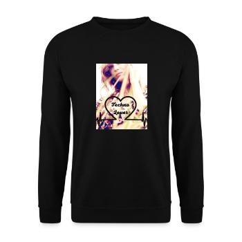1 Techno Lover - Unisex Pullover - Schwarz - Vorne - Alina (178cm) & Michal (187cm)