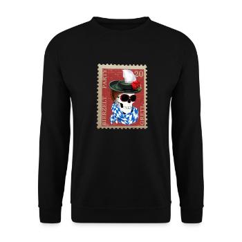 Briefmarke skull bierzelt party gretl - Unisex Pullover - Schwarz - Vorne - Alina (178cm) & Michal (187cm)