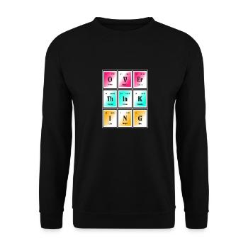 Überdenken | Periodensystem der Elemente - Unisex Pullover - Schwarz - Vorne - Alina (178cm) & Michal (187cm)
