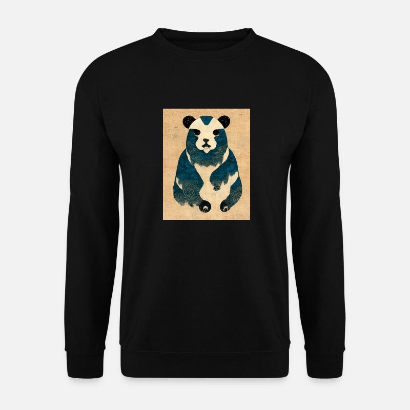 Panda Japanisches Gemälde - Unisex Pullover - Schwarz