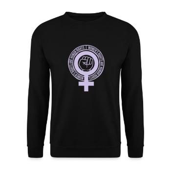 citation féministe sur les droits des femmes - Sweat-shirt Unisexe - noir - Devant - Alina (178cm) & Michal (187cm)