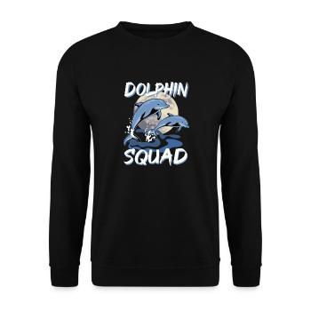 Cute Dolphin Squad Animaux marins Océan - Sweat-shirt Unisexe - noir - Devant - Alina (178cm) & Michal (187cm)