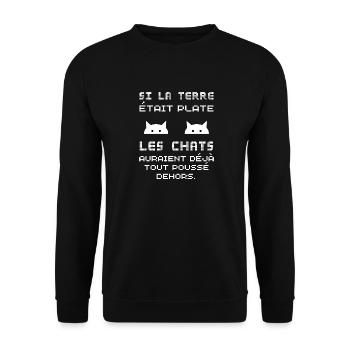 si la terre était plate - Sweat-shirt Unisexe - noir - Devant - Alina (178cm) & Michal (187cm)