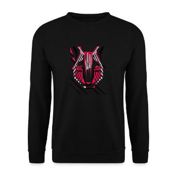 Portrait d’animal Chat Pop-Art Style - Sweat-shirt Unisexe - noir - Devant - Alina (178cm) & Michal (187cm)