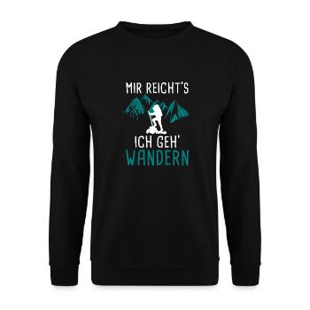 Mir reichts ich geh Wandern - Unisex Pullover - Schwarz - Vorne - Alina (178cm) & Michal (187cm)