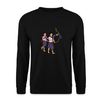 Traditionelles Khmer Neujahr Kambodscha - Unisex Pullover - Schwarz - Vorne - Alina (178cm) & Michal (187cm)