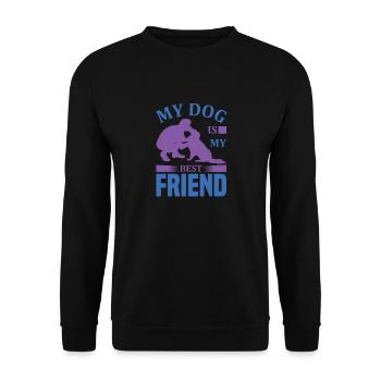 Mein Hund ist mein bester Freund - Hunde Design - Unisex Pullover - Schwarz - Vorne - Alina (178cm) & Michal (187cm)