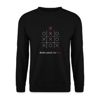 think outside the box - Unisex Sweatshirt - black - Front - Alina (178cm) & Michal (187cm)