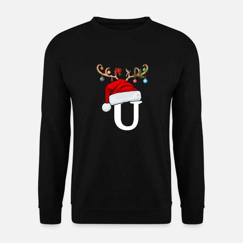 Brief U Weihnachtsmütze - Unisex Pullover - Schwarz