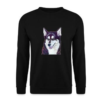 Siberian husky 2 - Unisex Sweatshirt - black - Front - Alina (178cm) & Michal (187cm)