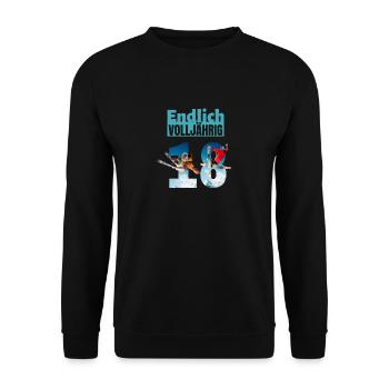 volljährigkeit glückwünsche zum 18 geburtstag ski - Unisex Pullover - Schwarz - Vorne - Alina (178cm) & Michal (187cm)