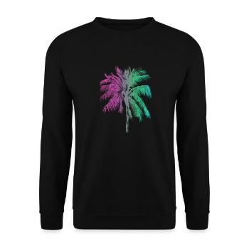 Tropical Rainbow Palm Beach Sun - Unisex Sweatshirt - black - Front - Alina (178cm) & Michal (187cm)