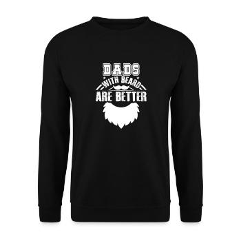 Väter mit Bart sind besser. Papa mit Bart - Unisex Pullover - Schwarz - Vorne - Alina (178cm) & Michal (187cm)