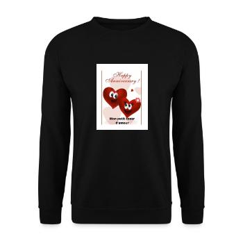 Bon anniversaire mon coeur - Sweat-shirt Unisexe - noir - Devant - Alina (178cm) & Michal (187cm)