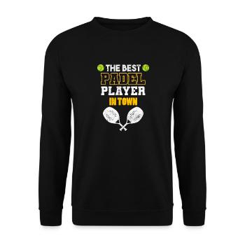 Padel Paddle Raquette Tennis Sport I Cadeau - Sweat-shirt Unisexe - noir - Devant - Alina (178cm) & Michal (187cm)