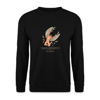 icarus - Unisex Pullover - Schwarz - Vorne - Alina (178cm) & Michal (187cm)