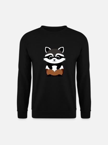 Waschbären süßer Cartoon Waschbär 12 - Unisex Pullover - Schwarz