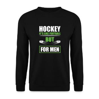 Hockey vatertag lustiger spruch hockeyspieler - Unisex Pullover - Schwarz - Vorne - Alina (178cm) & Michal (187cm)
